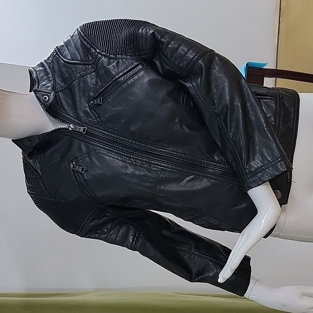 UR Urban Republic Bomber Style Faux Leather Moto Jacket Size Medium